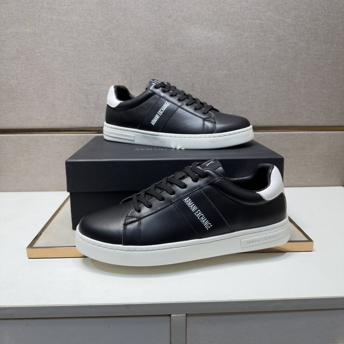 Armani Exchange Low-Top Lace-Up Sneakers — front