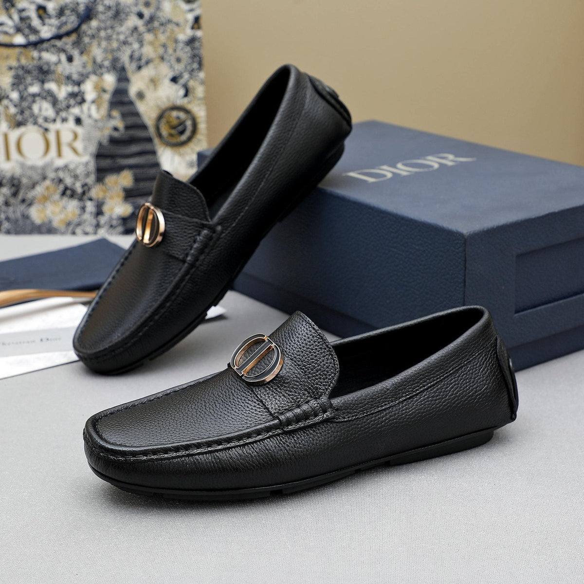 Dior CD Hardware Slip-On Loafers — front