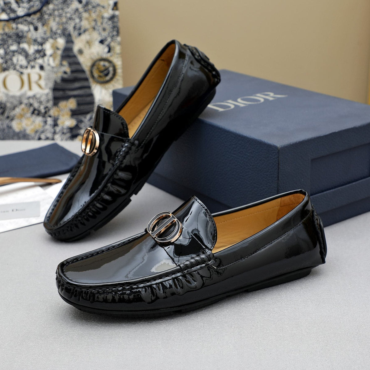 Dior CD Hardware Slip-On Loafers — side