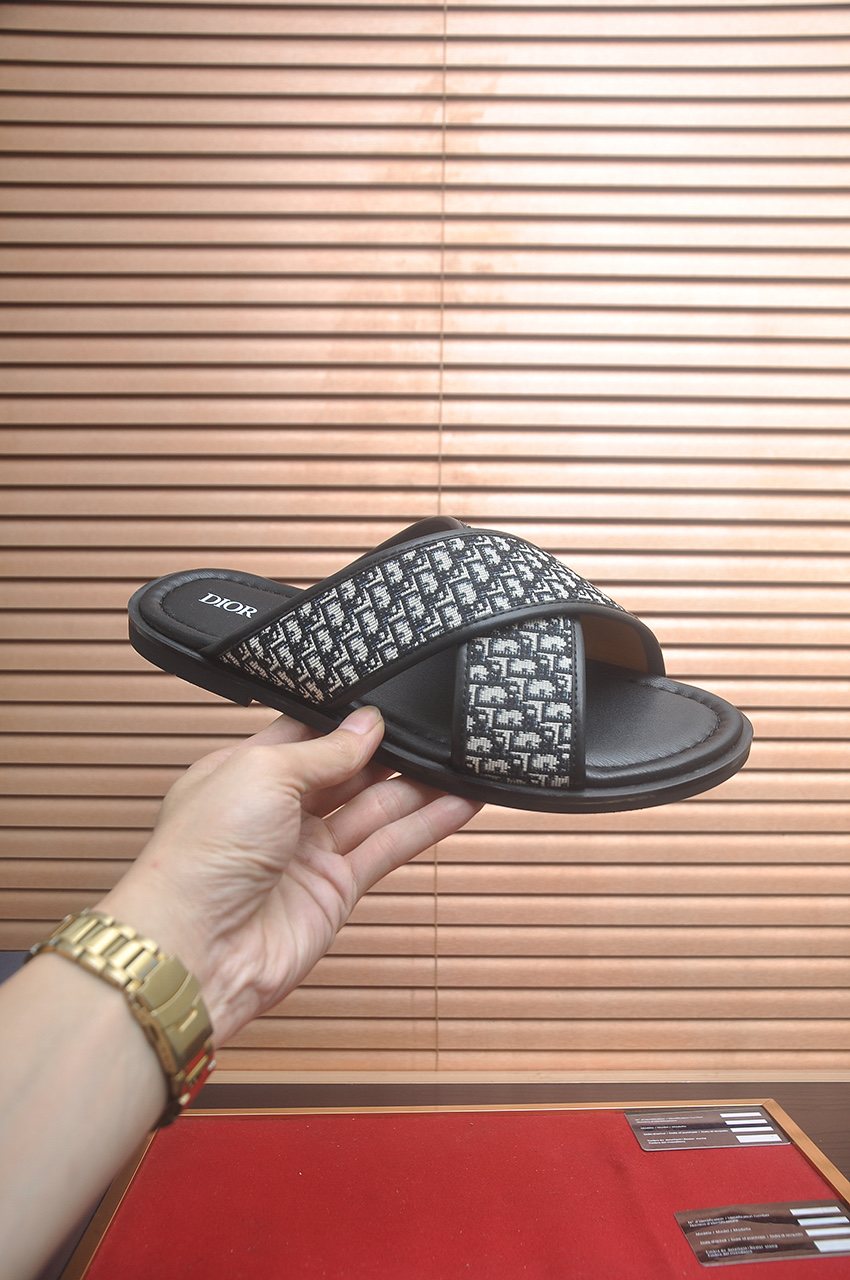 Dior Monogram Crossover Slide Sandals — model
