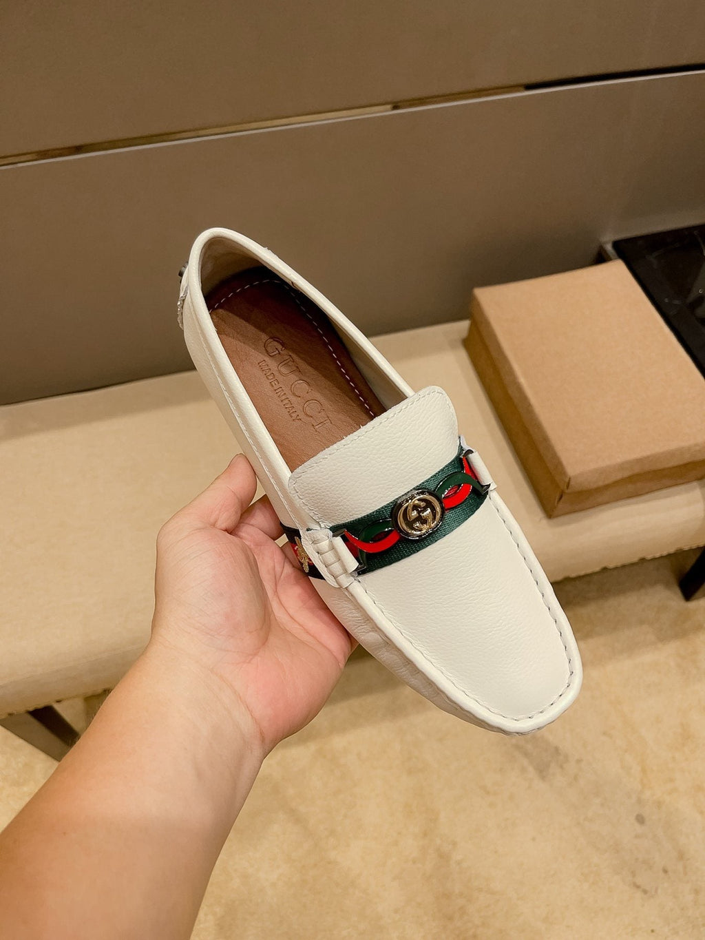 Gucci Web Accent Driving Loafers — front