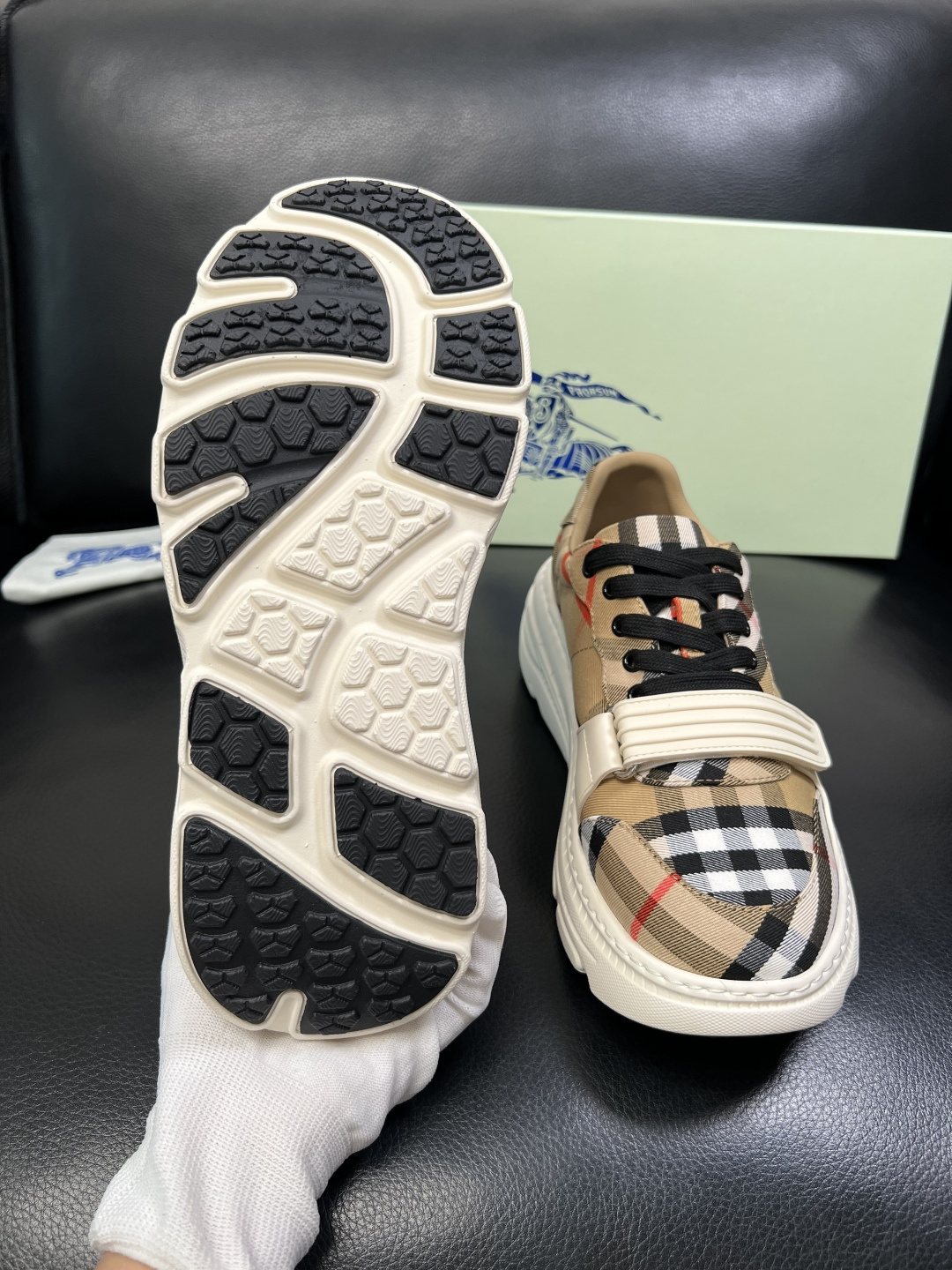 Burberry Check Low-Top Sneakers — detail