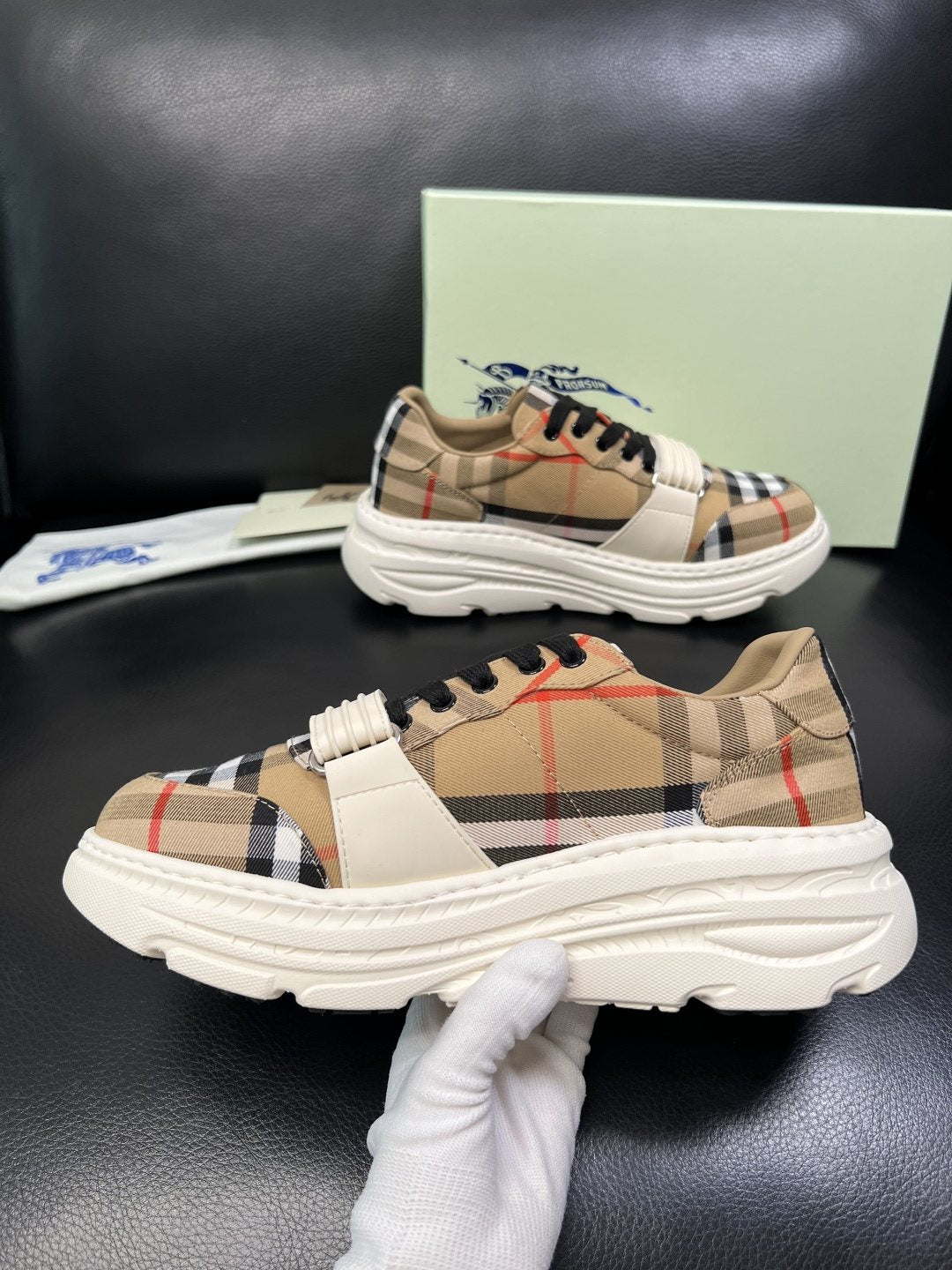Burberry Check Low-Top Sneakers — side