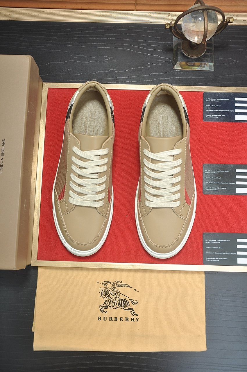 Burberry Plaid Panel Low-Top Sneakers — front