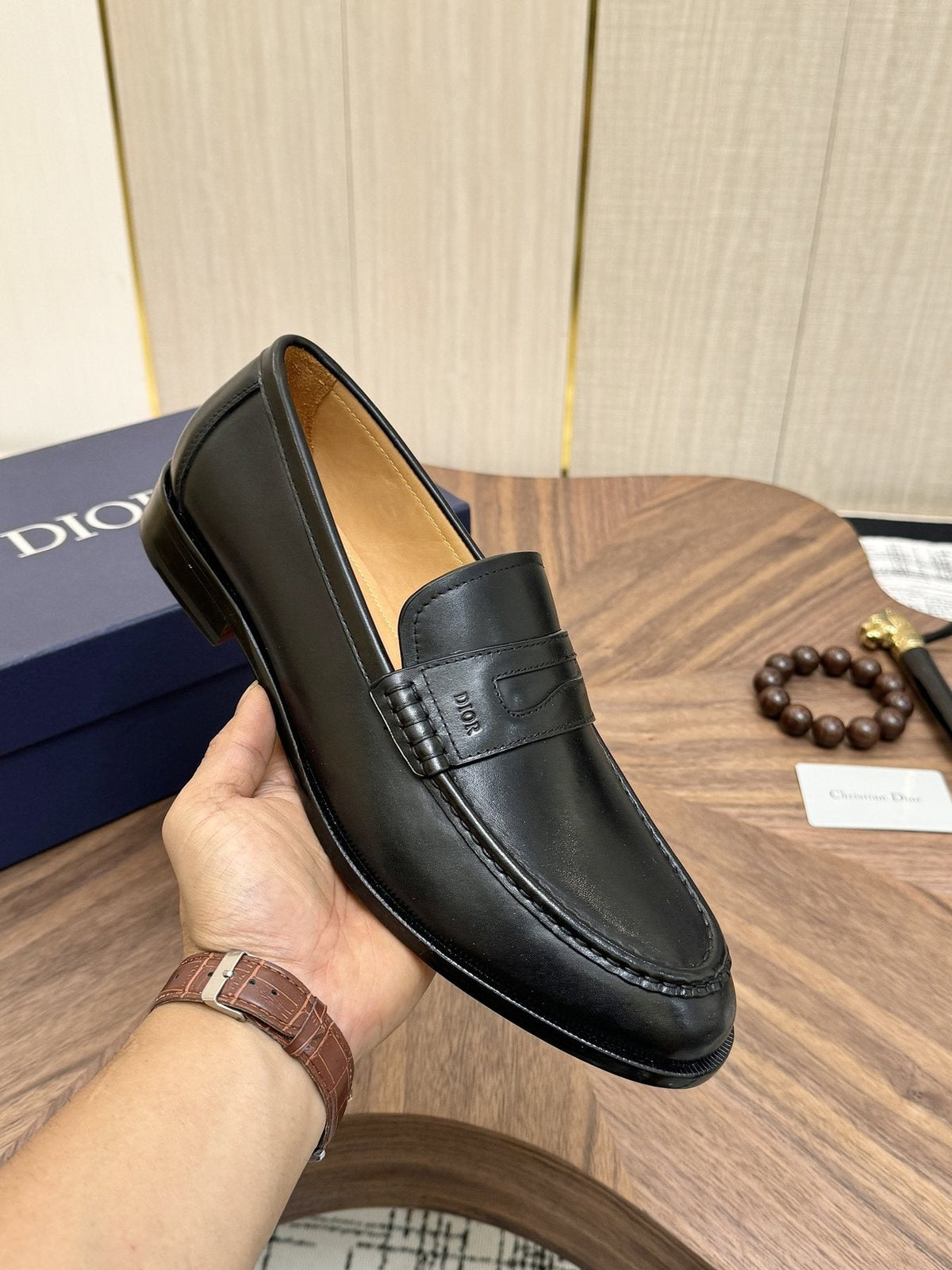 Dior Leather Penny Loafers — model