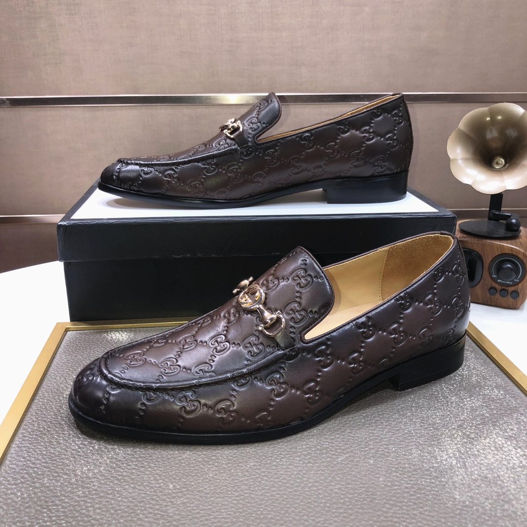 Gucci Patterned Bit Loafers — side