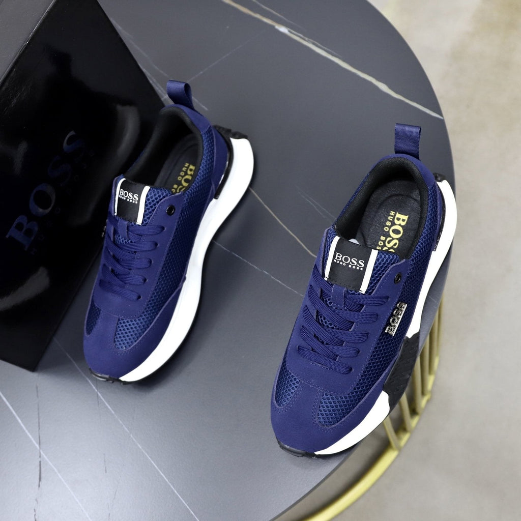 BOSS Knit-Panel Low-Top Sneakers — front