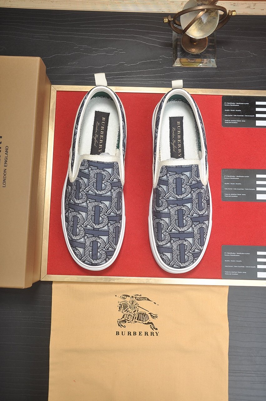 Burberry Patterned Slip-On Sneakers — front
