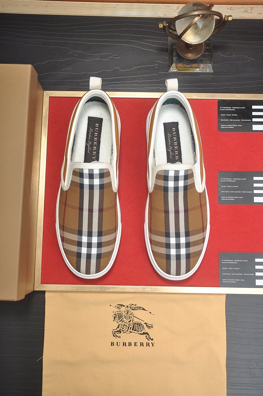 Burberry Patterned Slip-On Sneakers — front