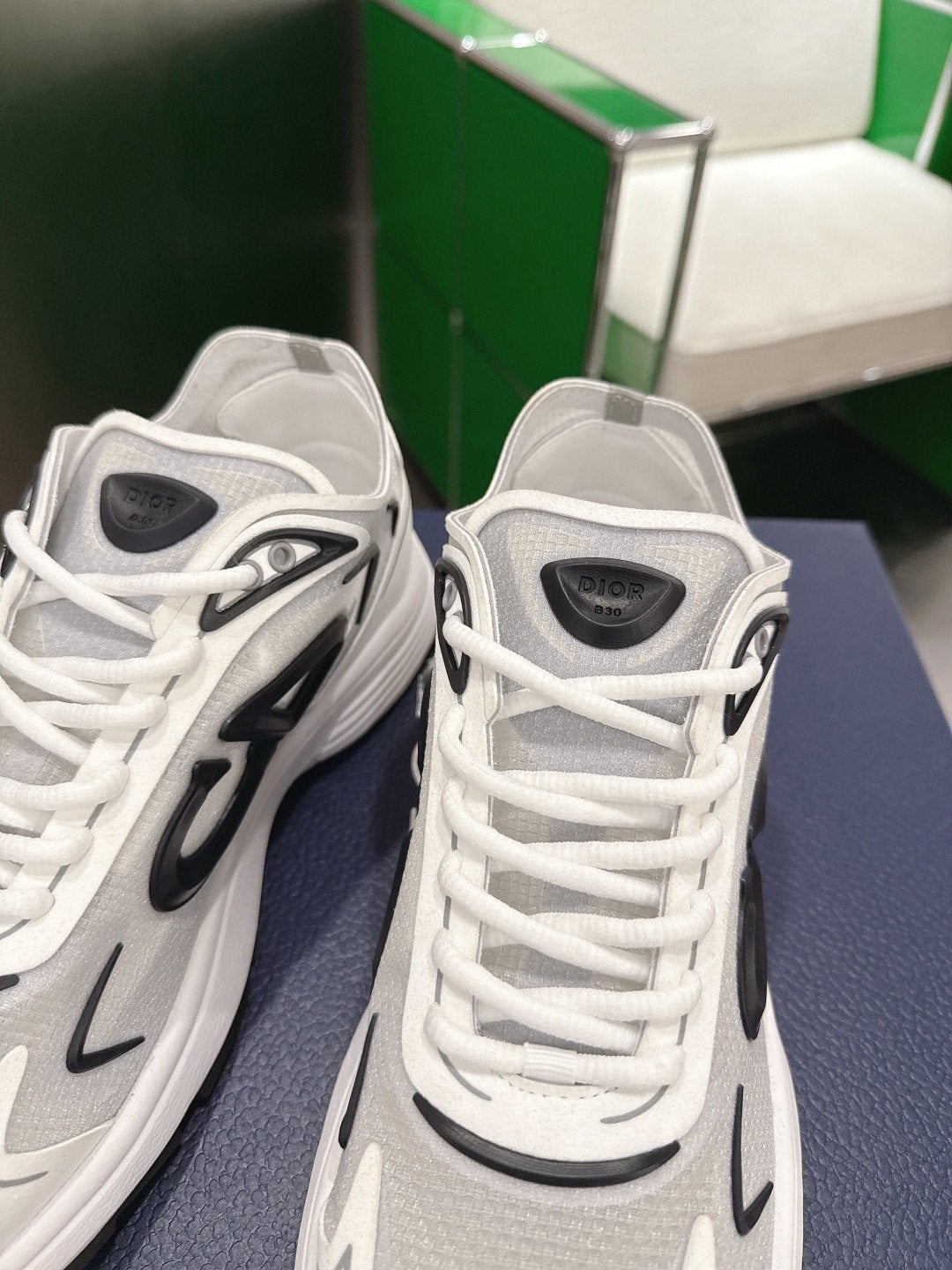 Dior Black and White Accent Low-Top Sneakers — detail