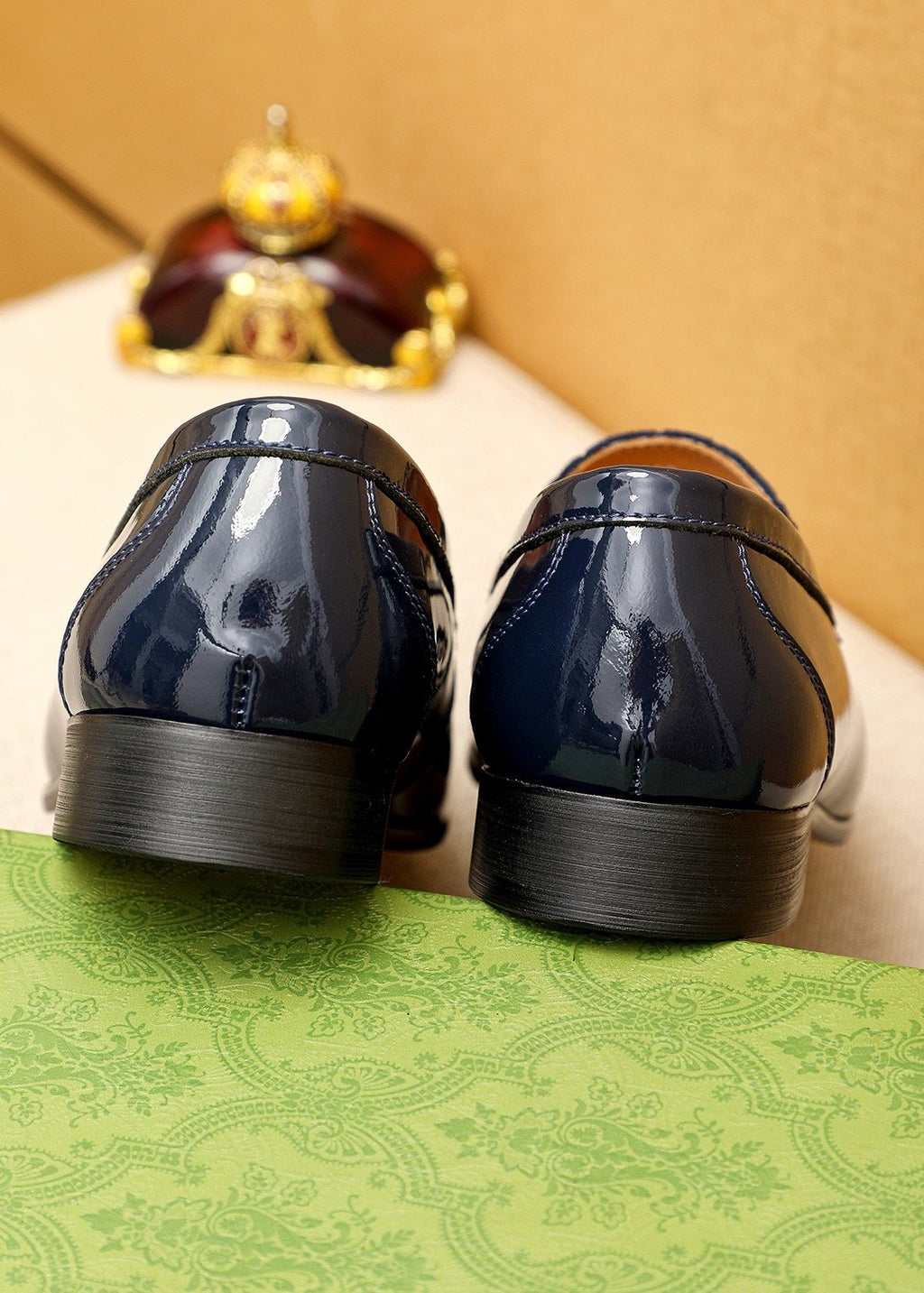 Gucci Patterned Metal Bit Loafers — back
