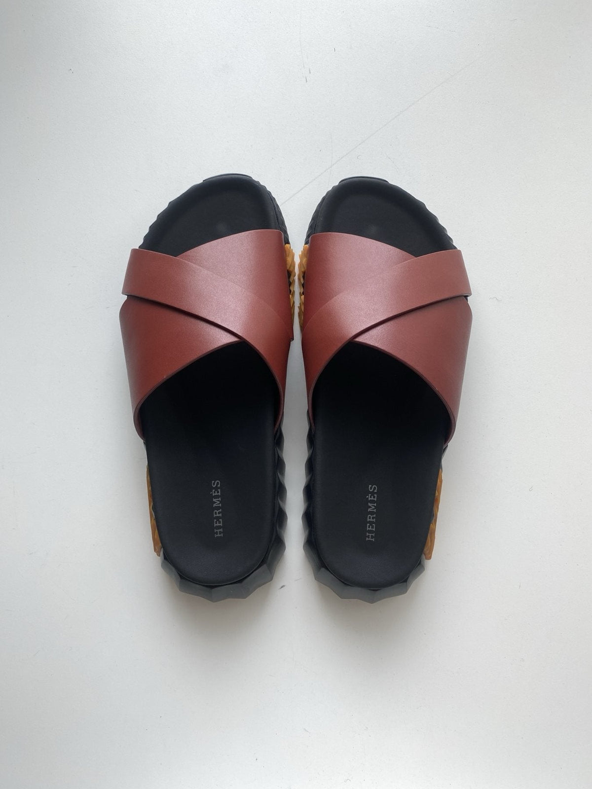 Hermès Cross-Strap Slide Sandals — front
