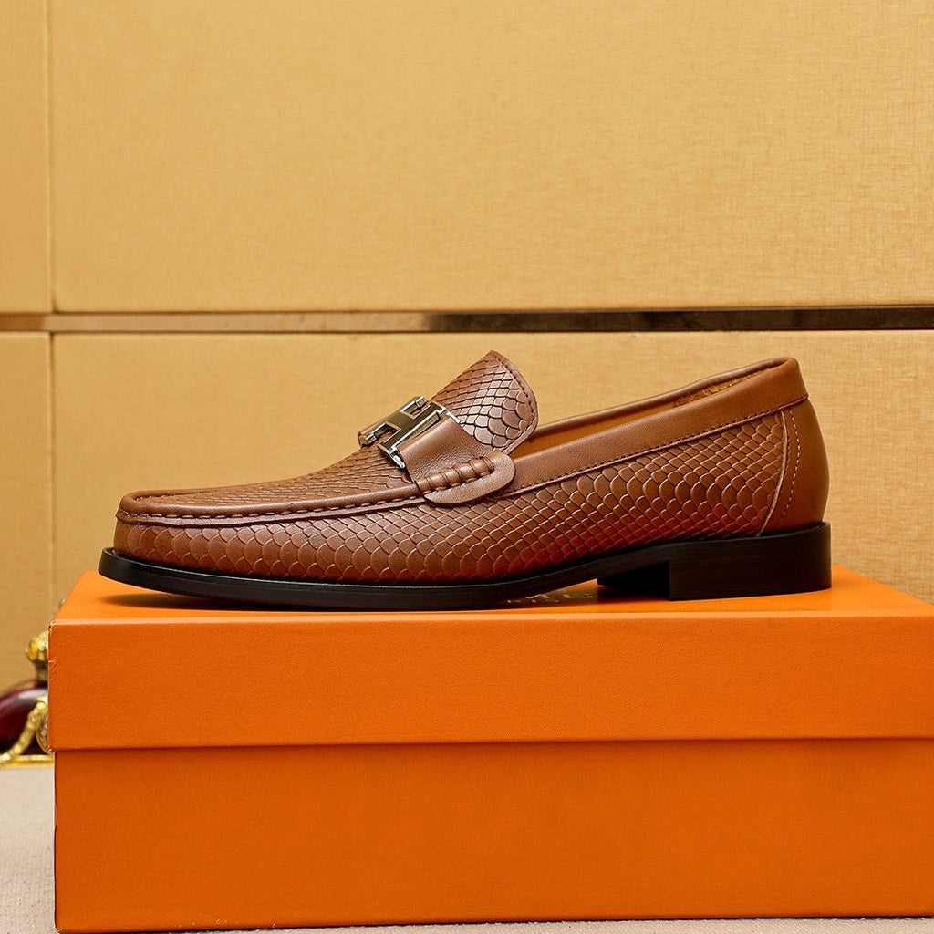 Hermès Textured Hardware Loafers — side