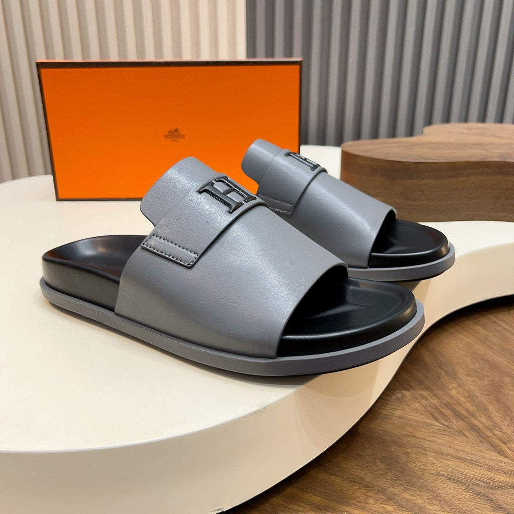 Hermès Men’s H-Embellished Slide Sandals — front