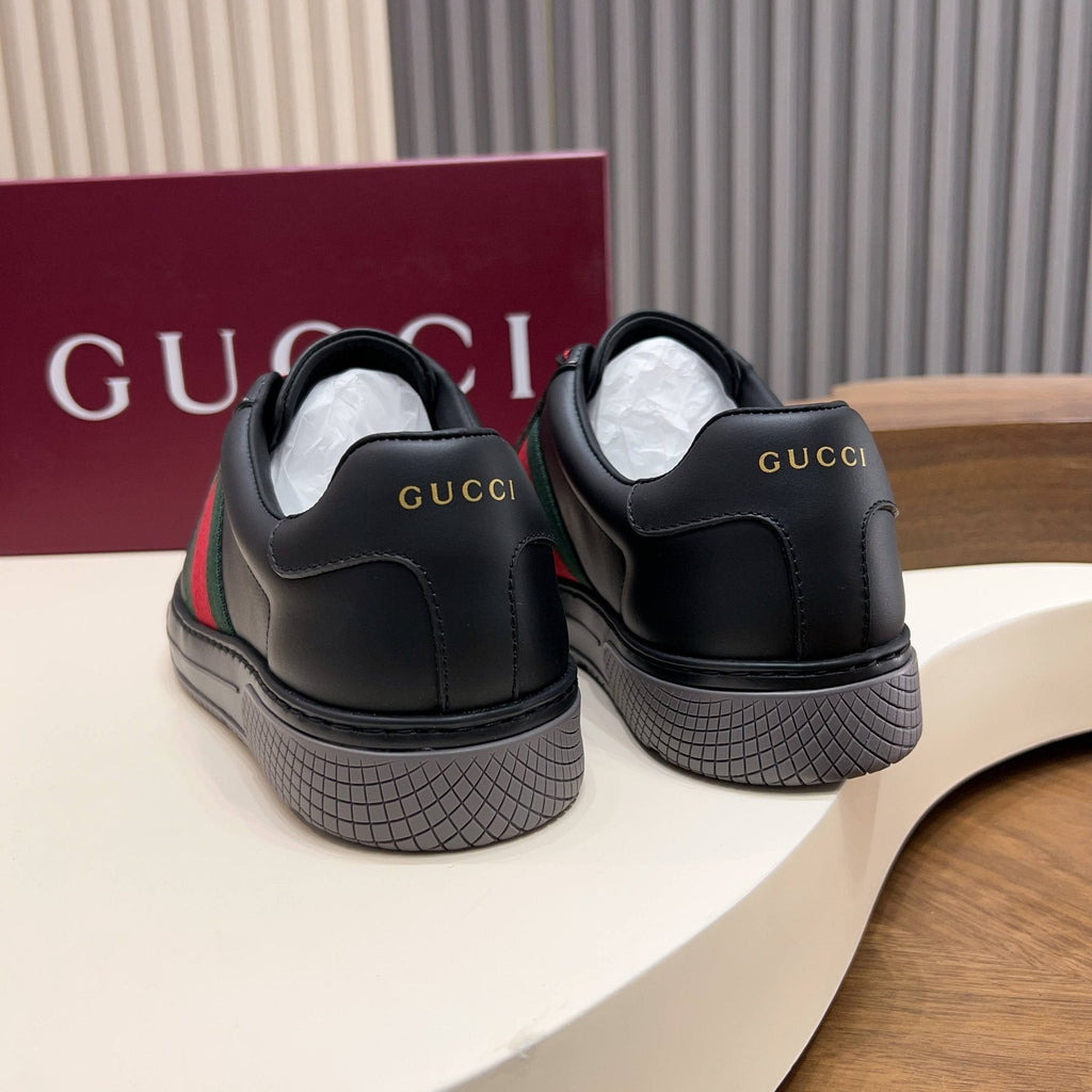 Gucci Red and Green Side Stripe Sneakers — back