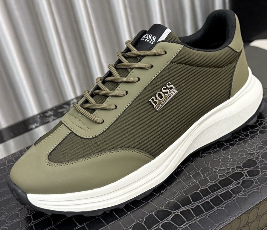 BOSS Mesh-Panel Low-Top Sneakers — front