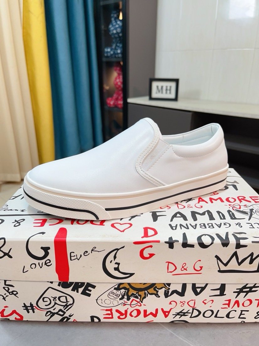 Dolce & Gabbana Striped Sole Slip-On Shoes — side