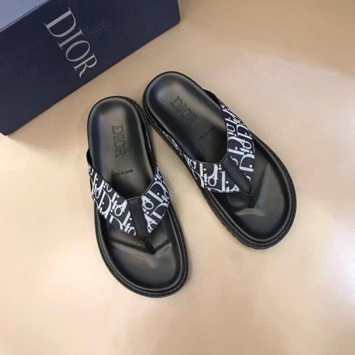 Dior Black-and-White Thong Sandals — hero
