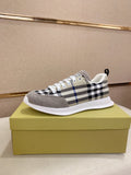 Hermès Gray Plaid Low-Top Sneakers — hero