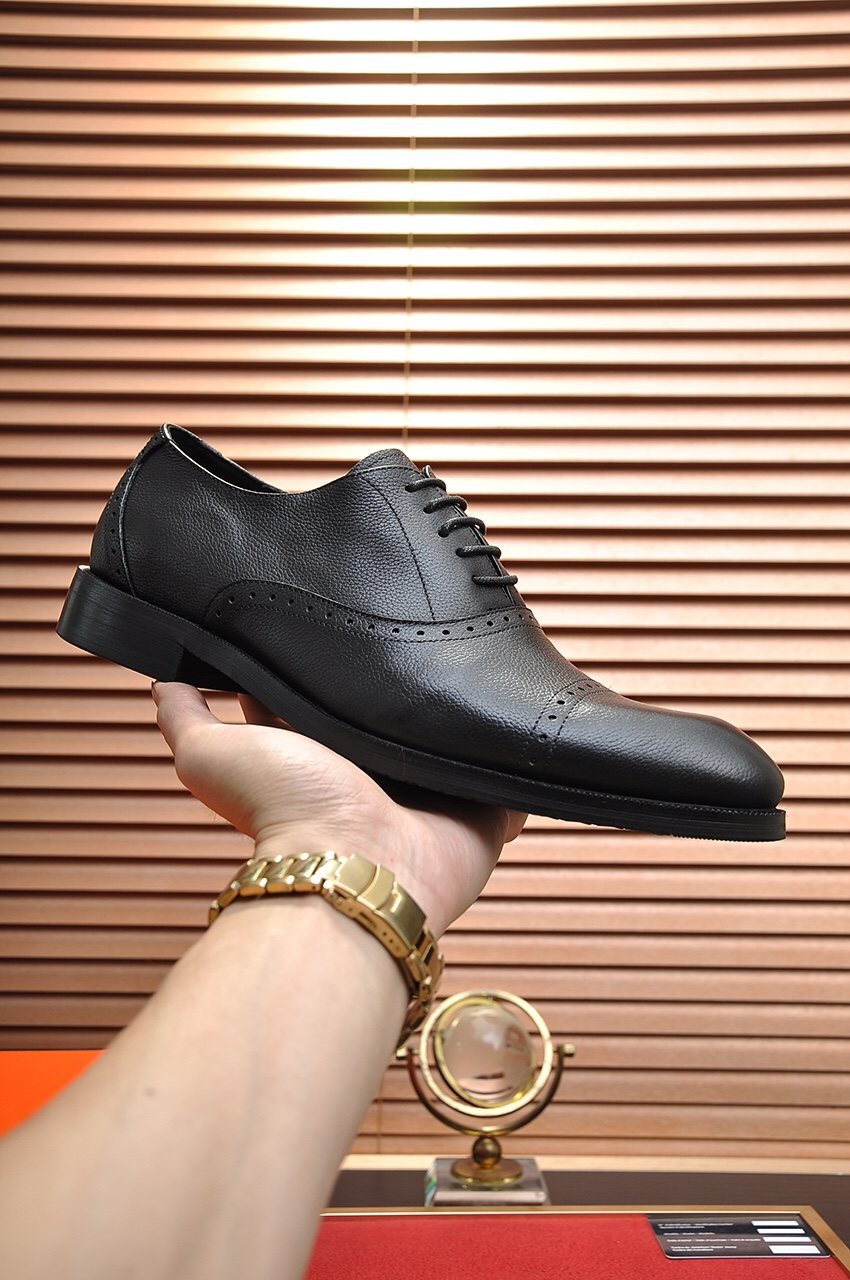 Hermès Perforated Leather Lace-Up Dress Shoes — side