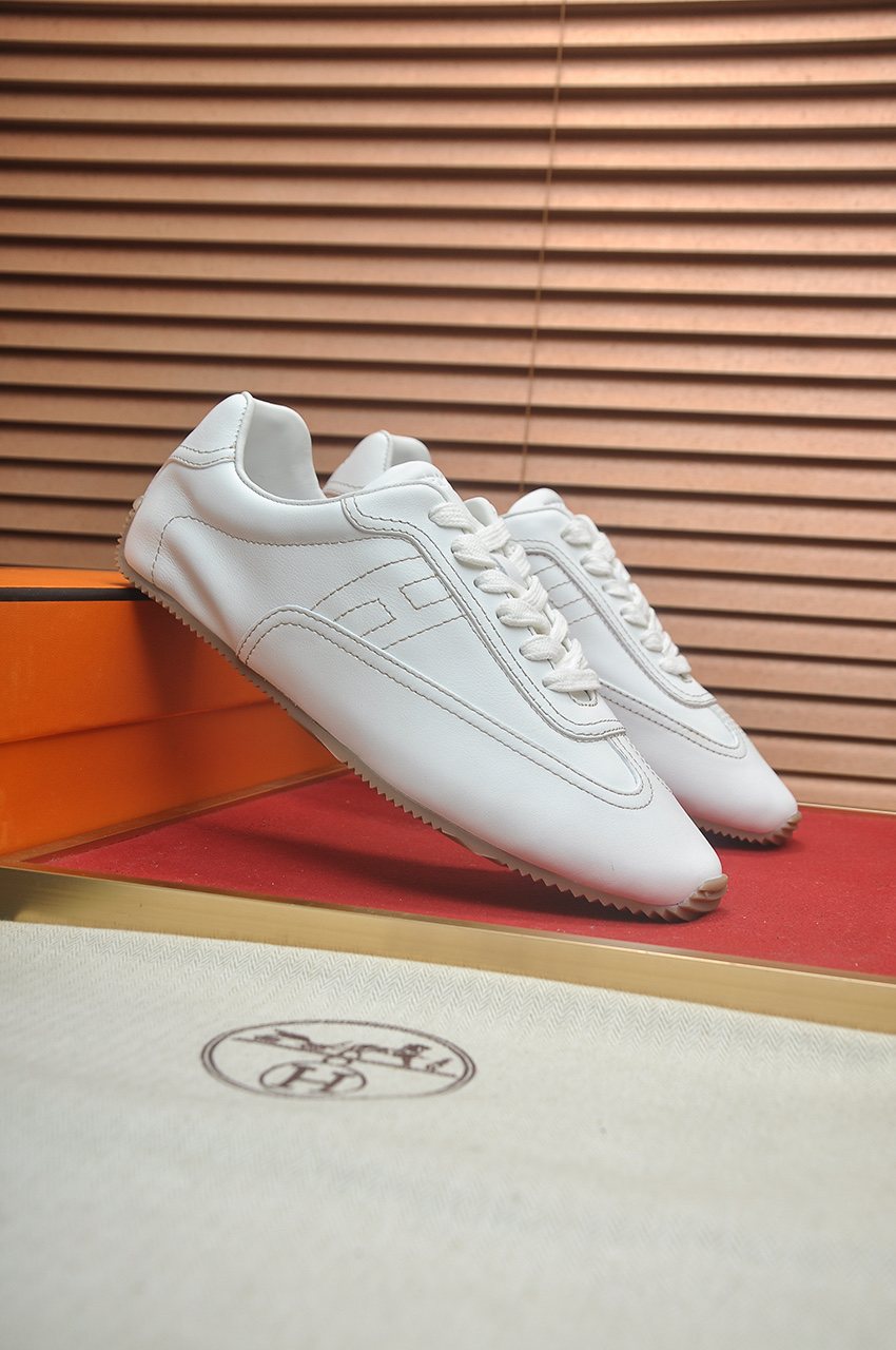 Hermès Low-Top Lace-Up Sneakers — front