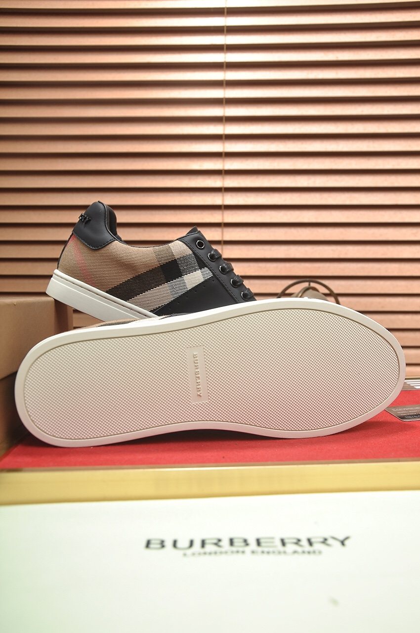 Burberry Check Panel Low-Top Sneakers — back