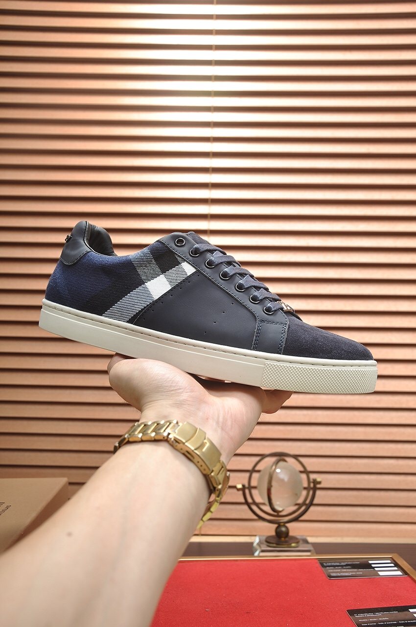 Burberry Check Panel Low-Top Sneakers — front