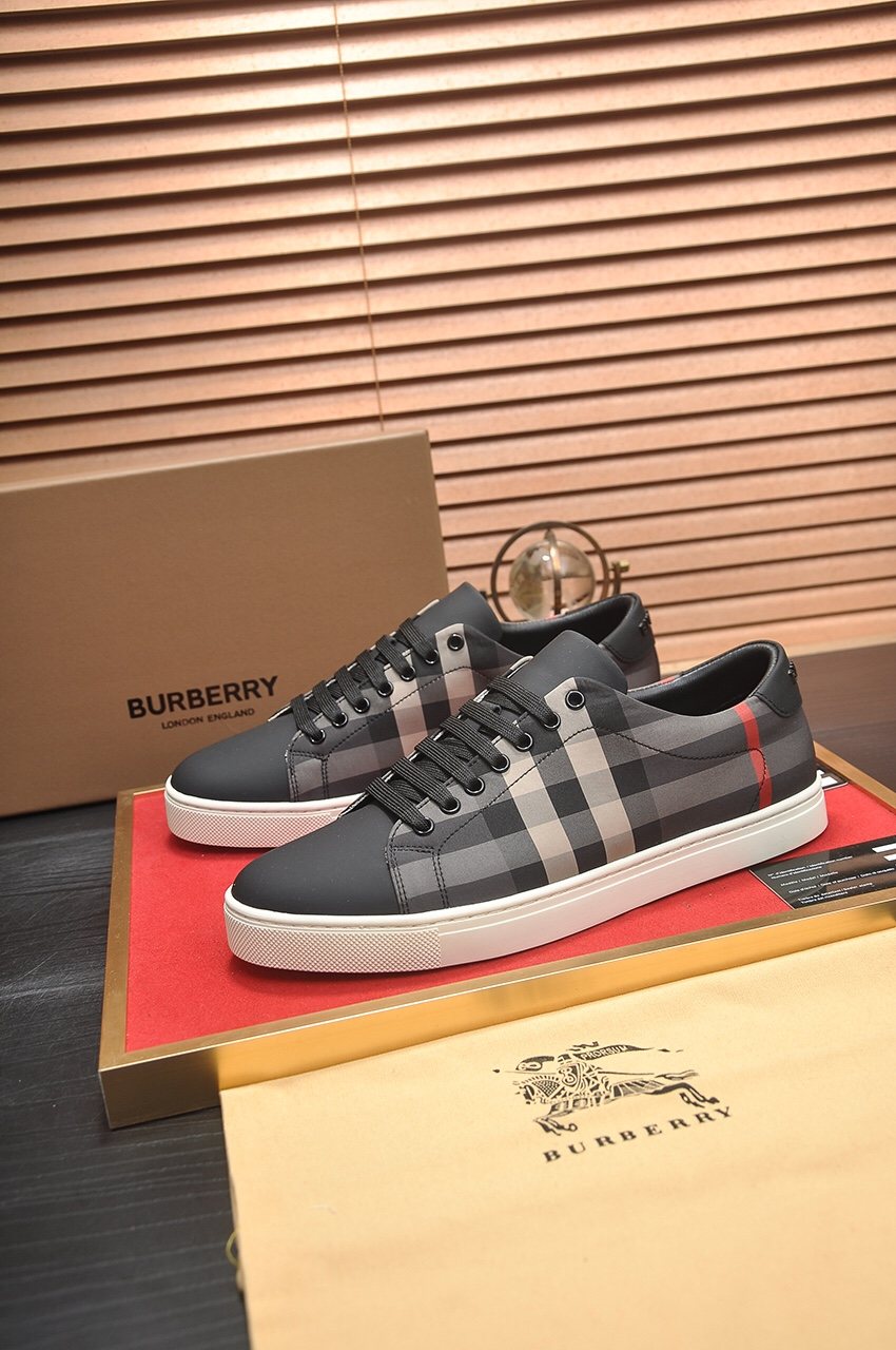 Burberry Black Check Sneakers — front
