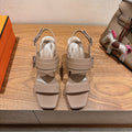 Hermès Square-Toe Block-Heel Sandals — hero