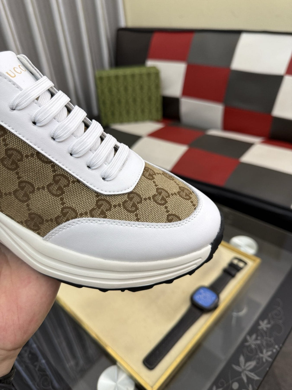 Gucci Monogram Chunky Sole Sneakers — detail