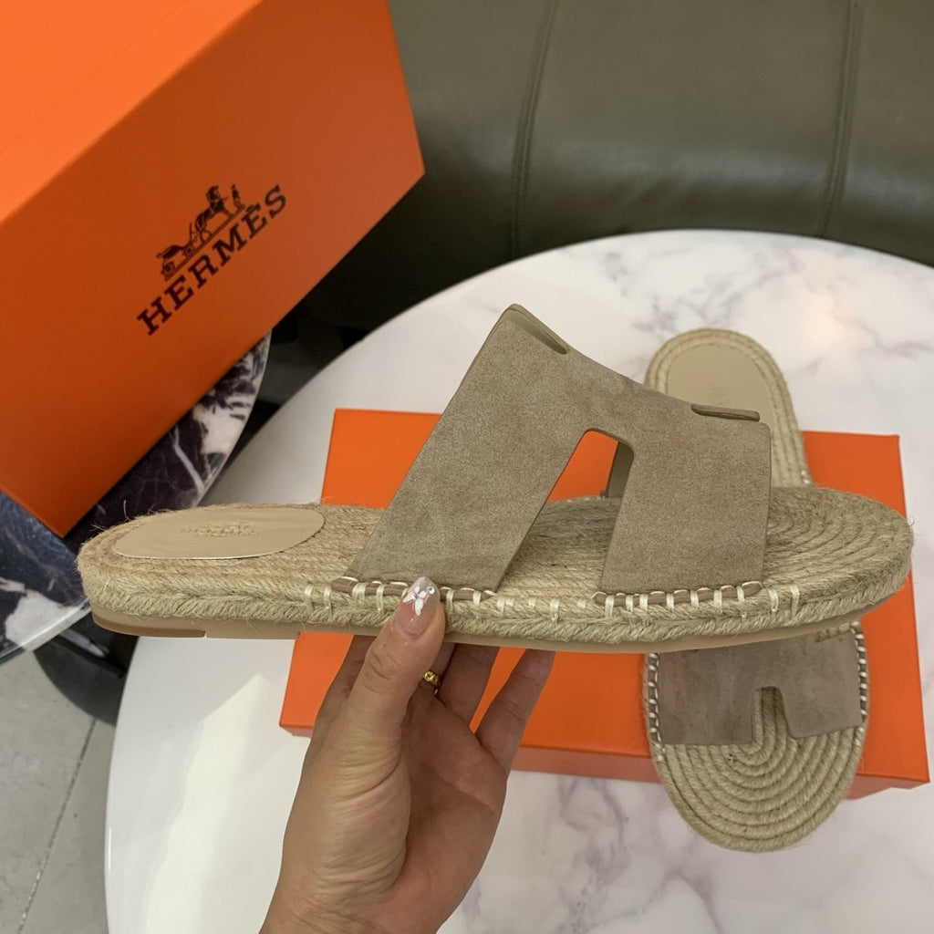 Hermès H-Cut Braided Slide Sandals — side