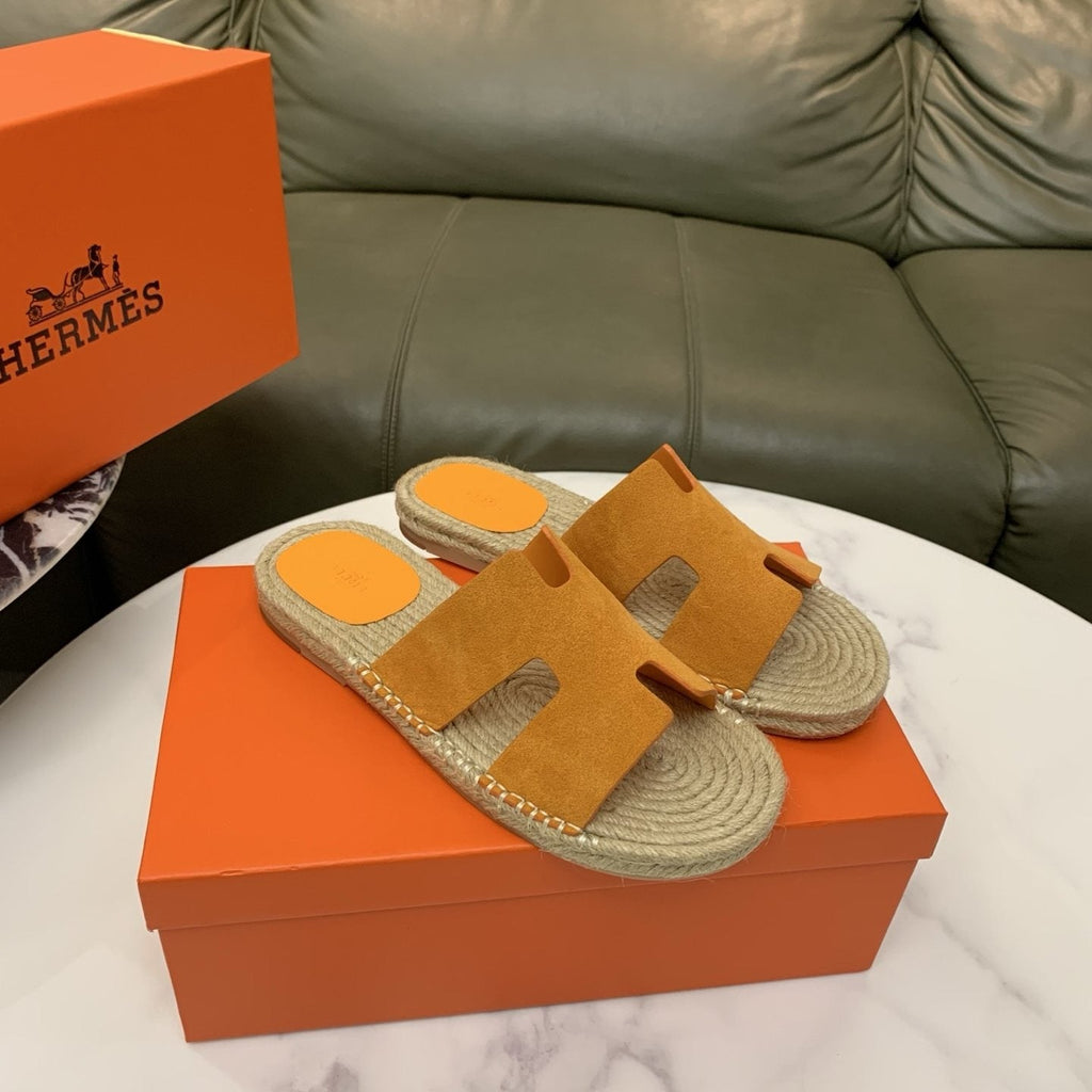 Hermès H-Cut Braided Slide Sandals — side