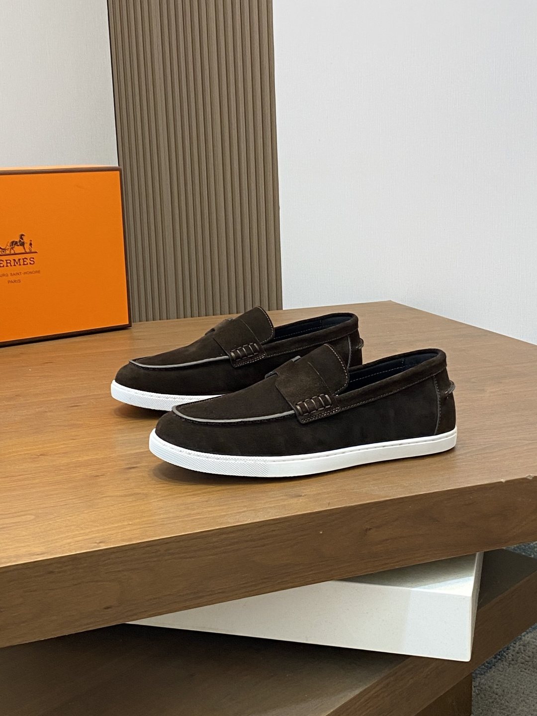 Hermès Contrast Sole Loafers — front