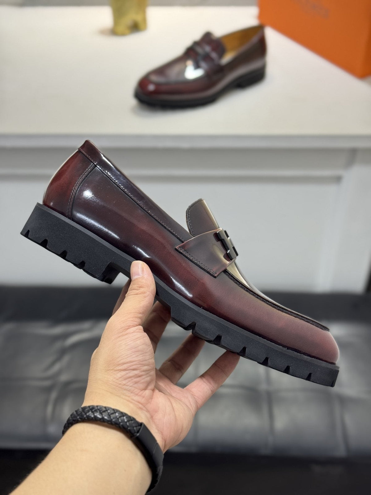 Hermès Lug Sole Loafers — side