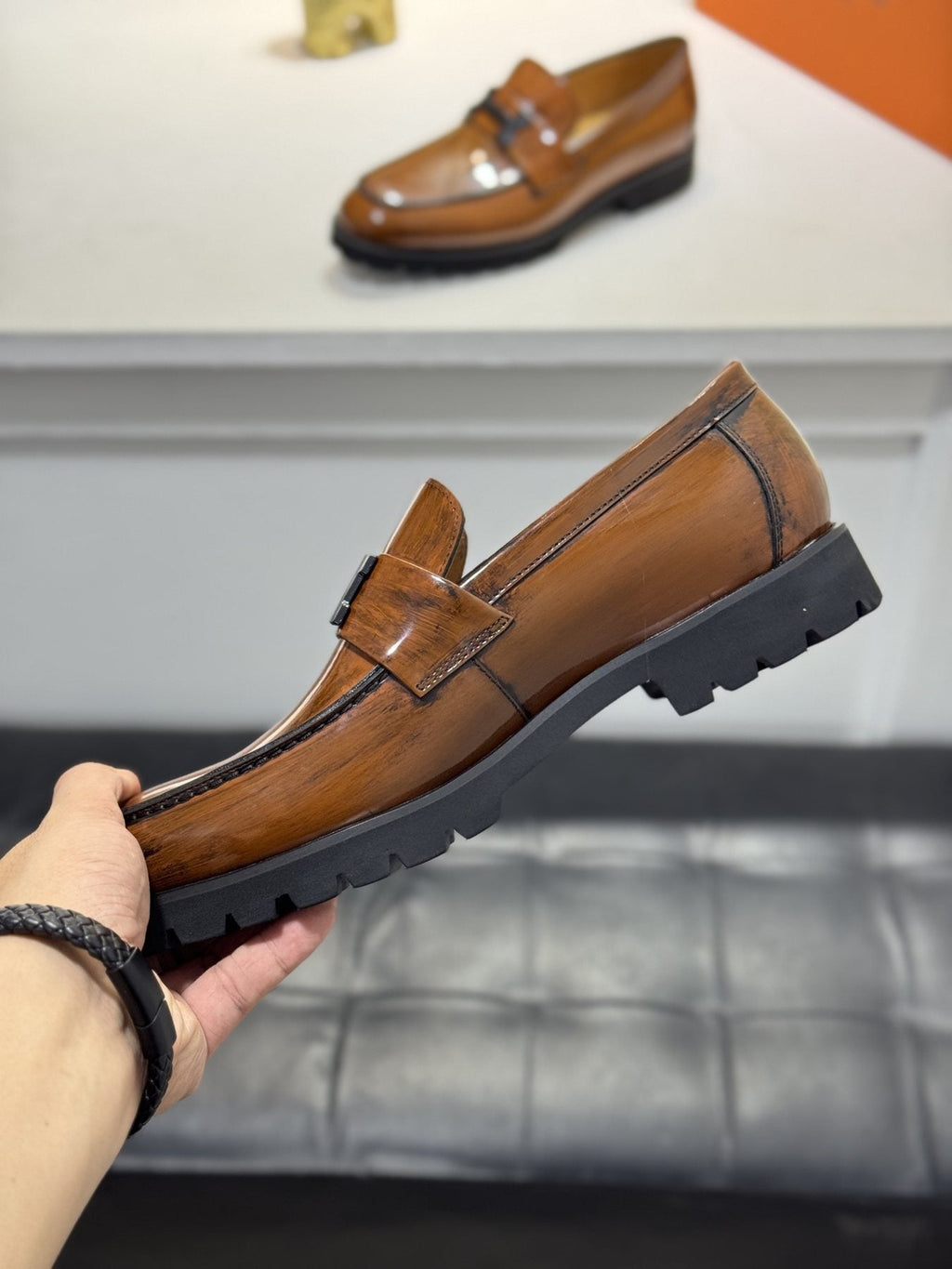 Hermès Lug Sole Loafers — side
