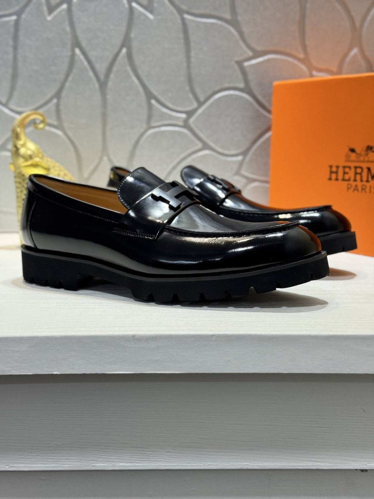 Hermès Lug Sole Loafers — front