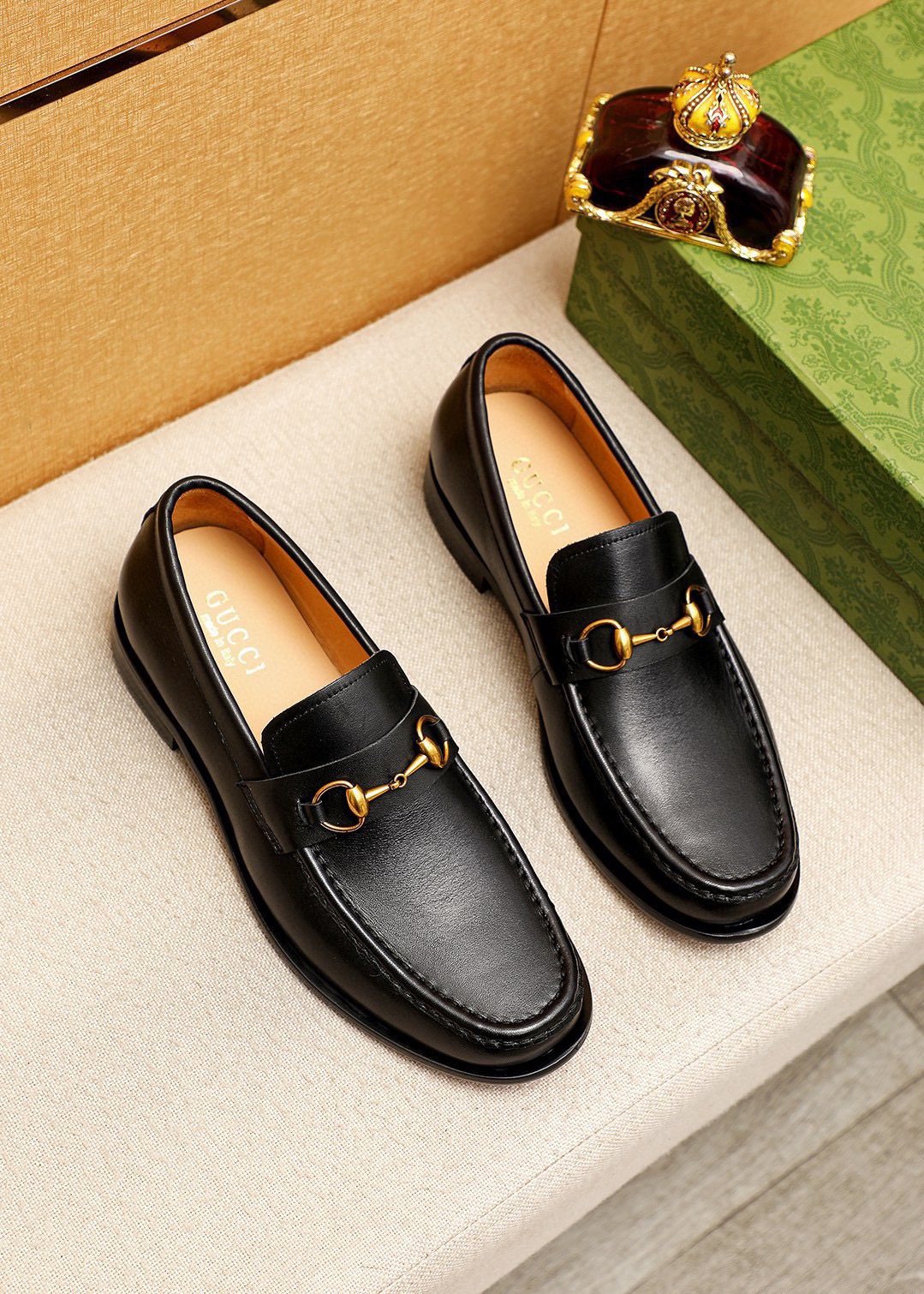 GUCCI Leather Horsebit-Style Loafers — hero