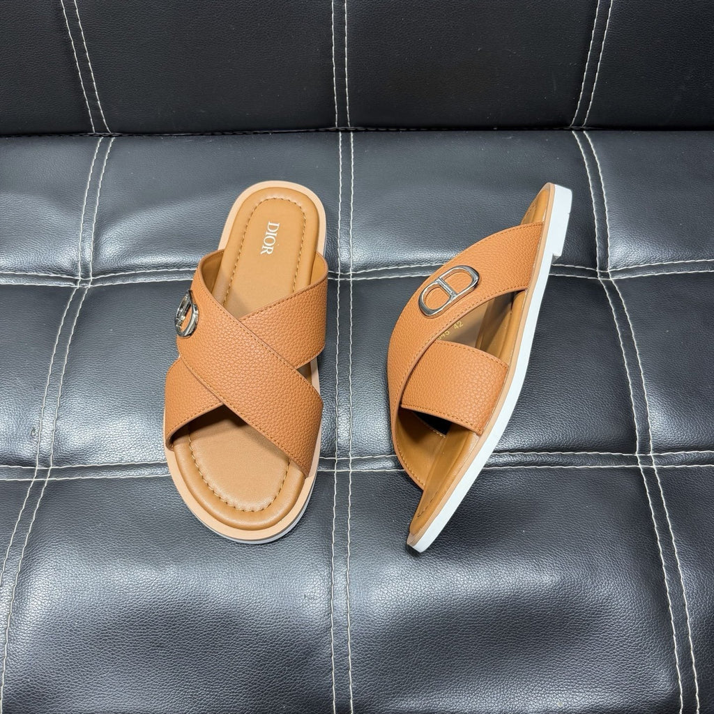 Dior Cross-Strap Slide Sandals — side