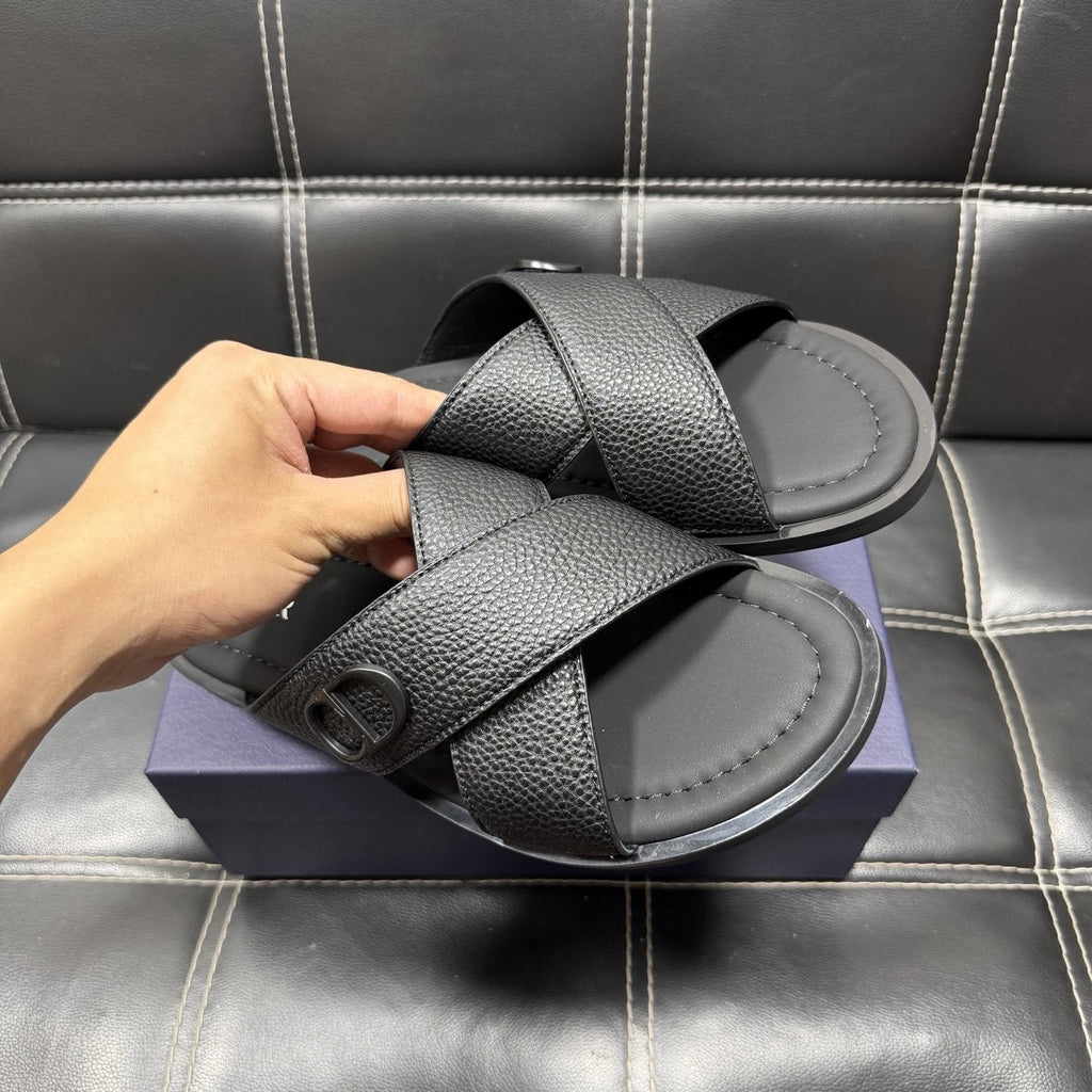 Dior Cross-Strap Slide Sandals — model