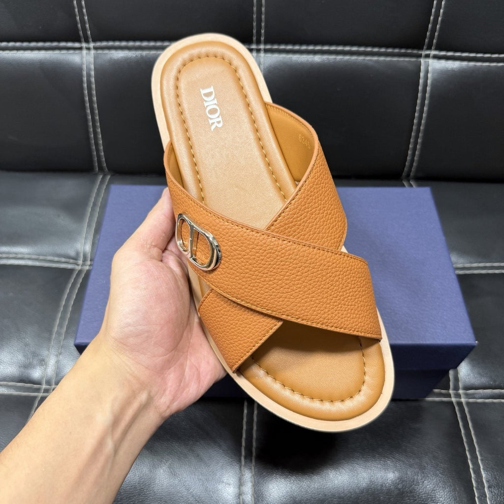 Dior Cross-Strap Slide Sandals — model