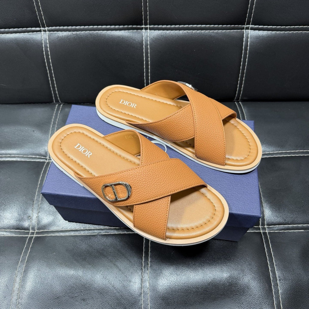 Dior Cross-Strap Slide Sandals — front