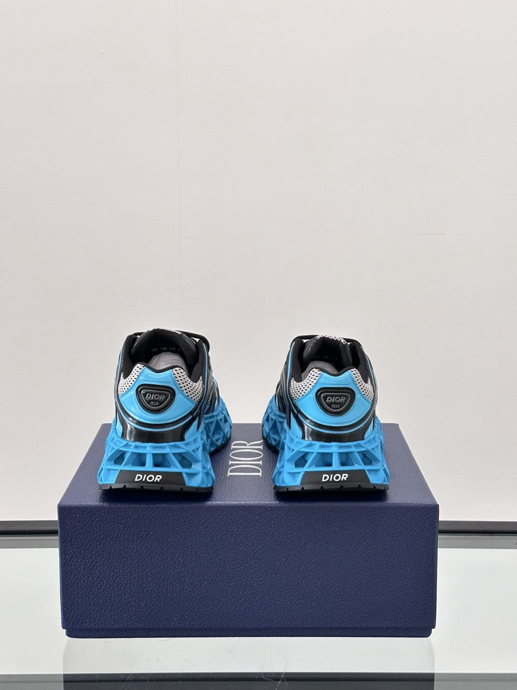 Dior B35 Black Turquoise Sneakers — back