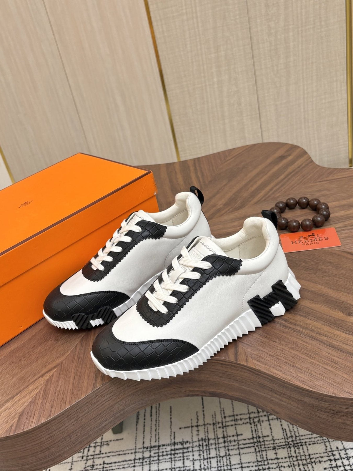 Hermes Paneled Low-Top Sneakers — front
