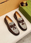 微商相册测试鞋子-Gucci Tassel Monogram Loafers — front