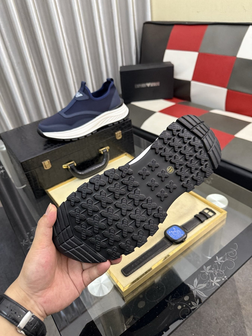 Armani Layered Slip-On Sneakers — side