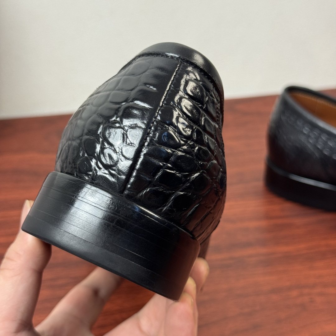 Berluti Embossed Burnished Loafers — detail