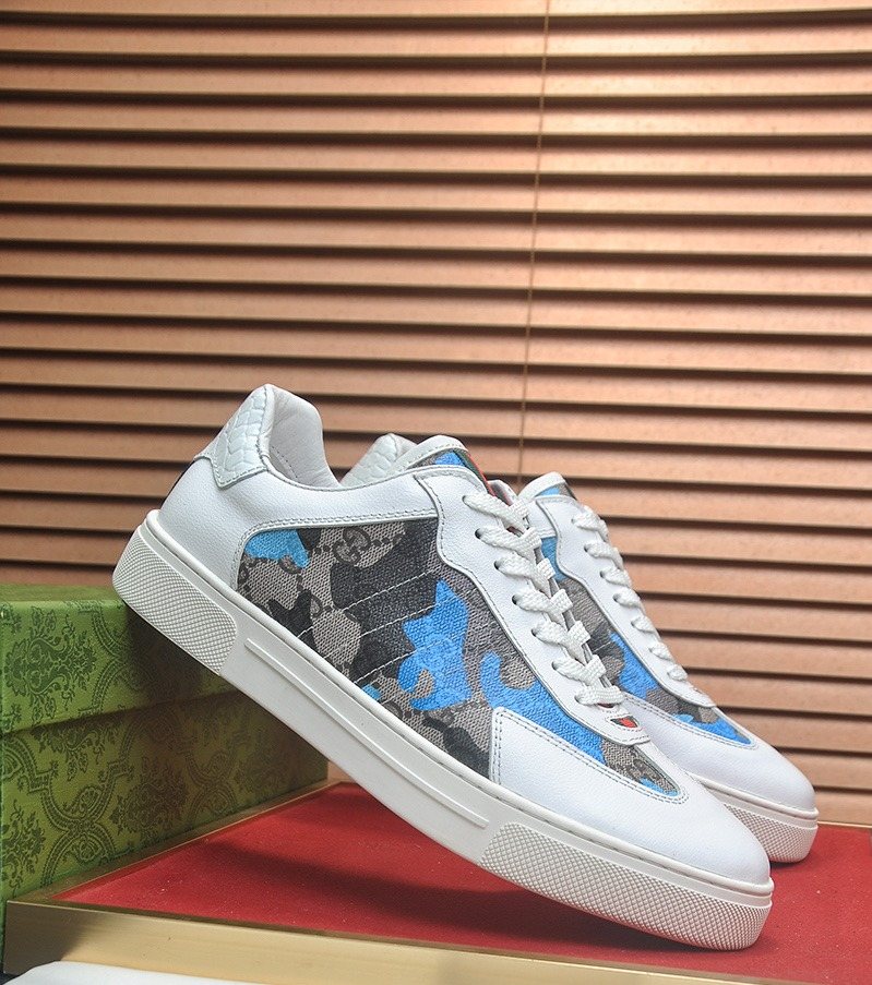Gucci Patterned Panel Low-Top Sneakers — front