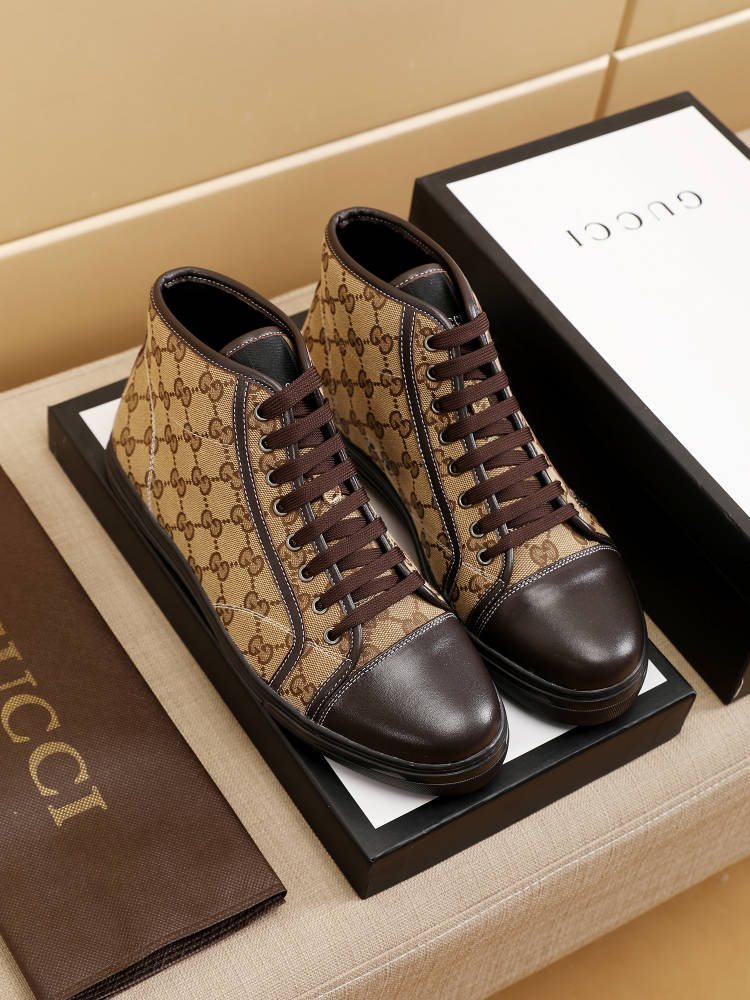 Gucci Monogram High-Top Sneakers — front