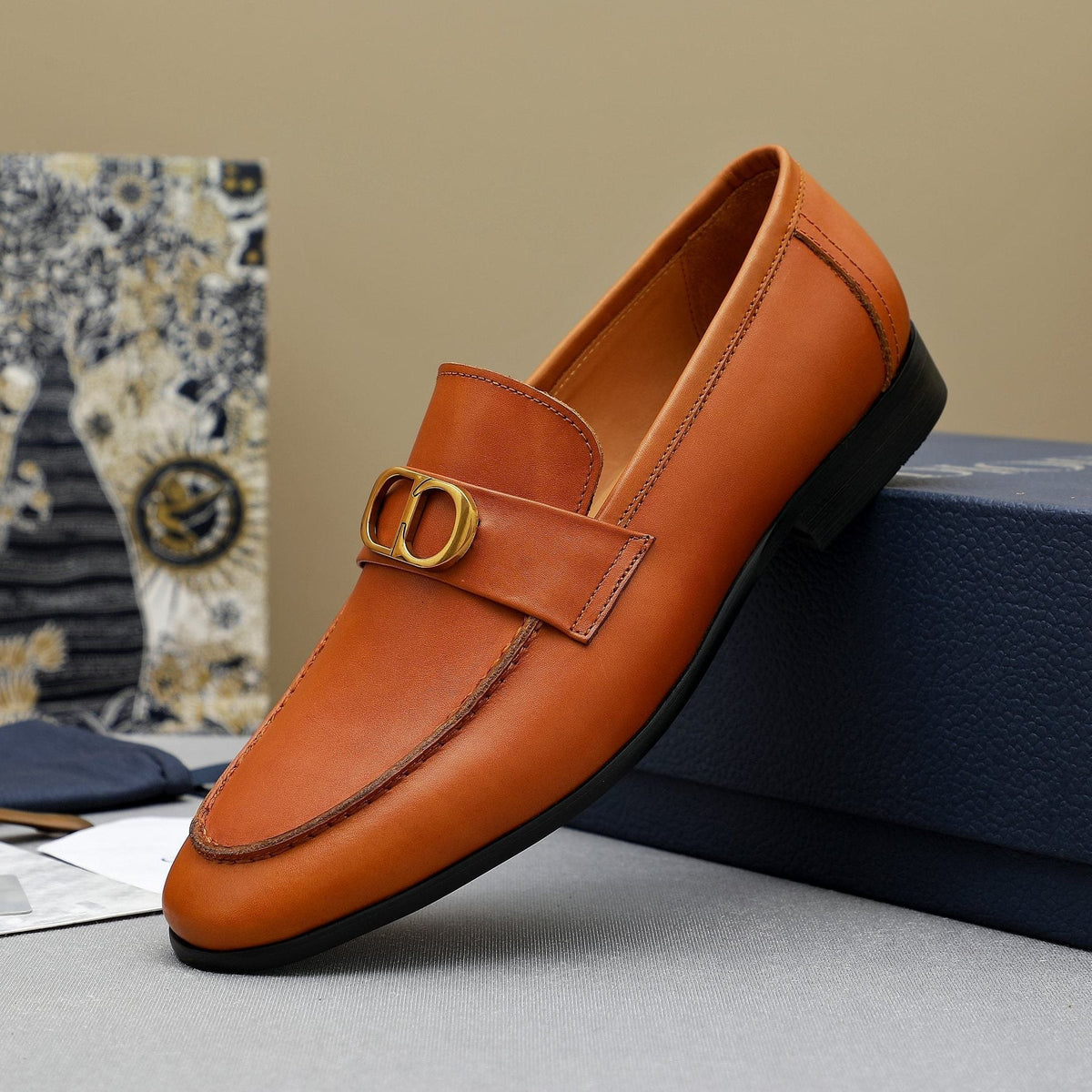 Dior Double-Ring Buckle Loafers — side