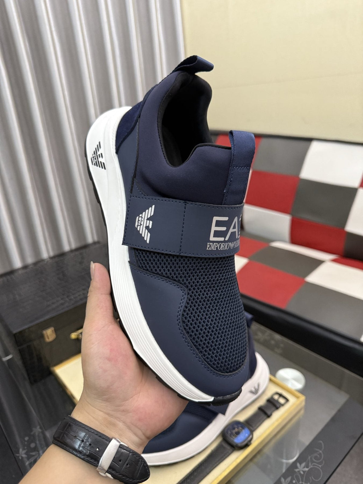 Armani EA7 Mesh Slip-On Sneakers — model
